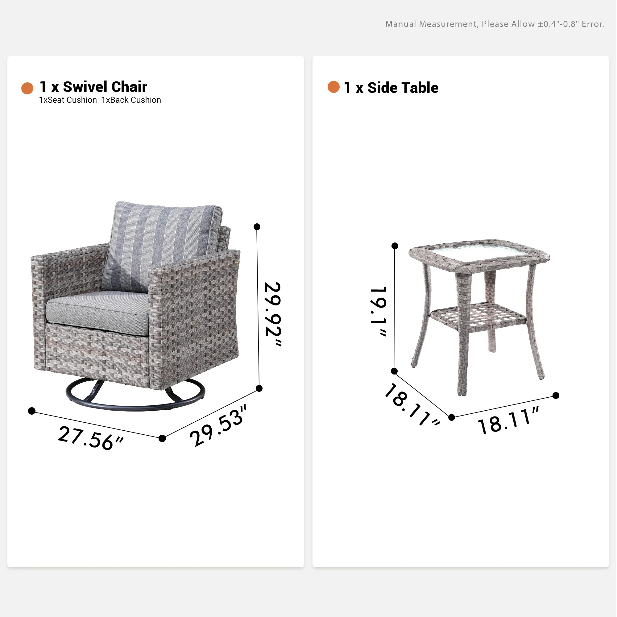 Ovios Rocking Chair Outdoor Table and Chairs matching BBR broad handrails series