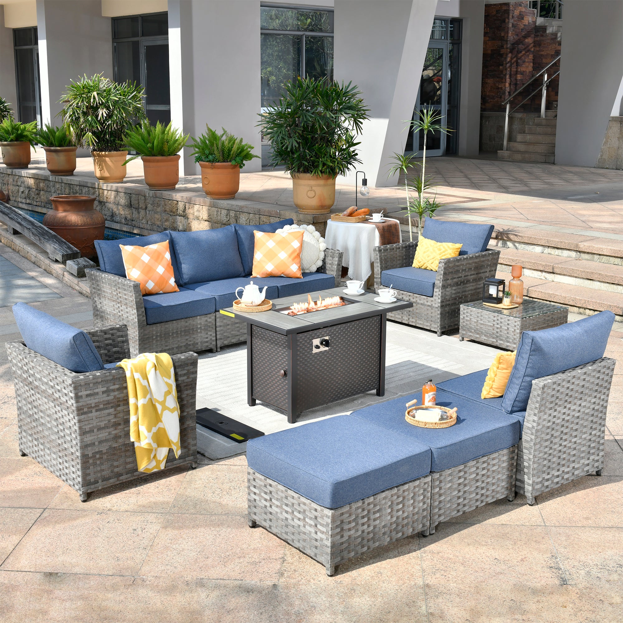 Ovios Patio Furniture Set 10-Piece include 42