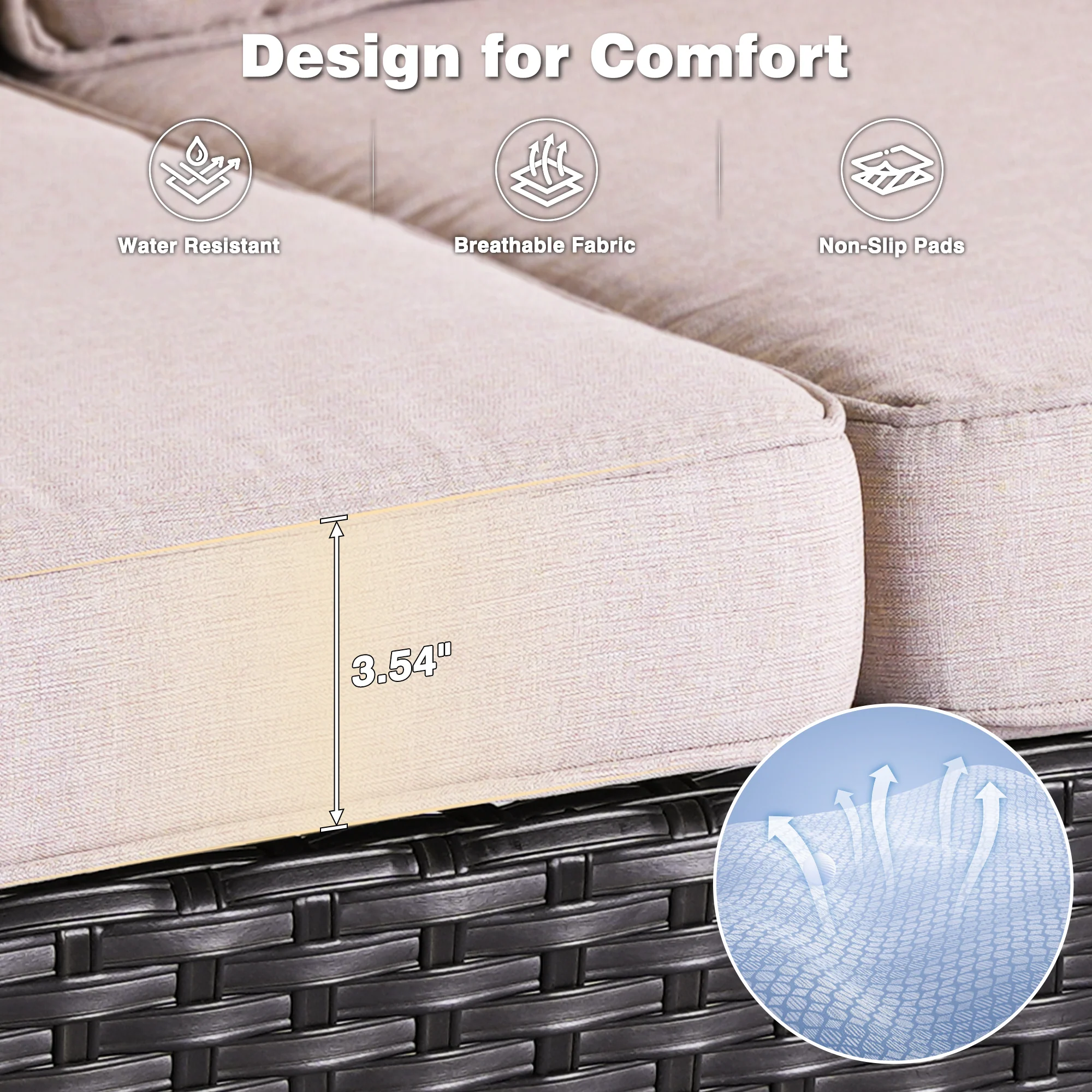 Ovios Patio Chairs 2-Piece Kenard Curved Handrest