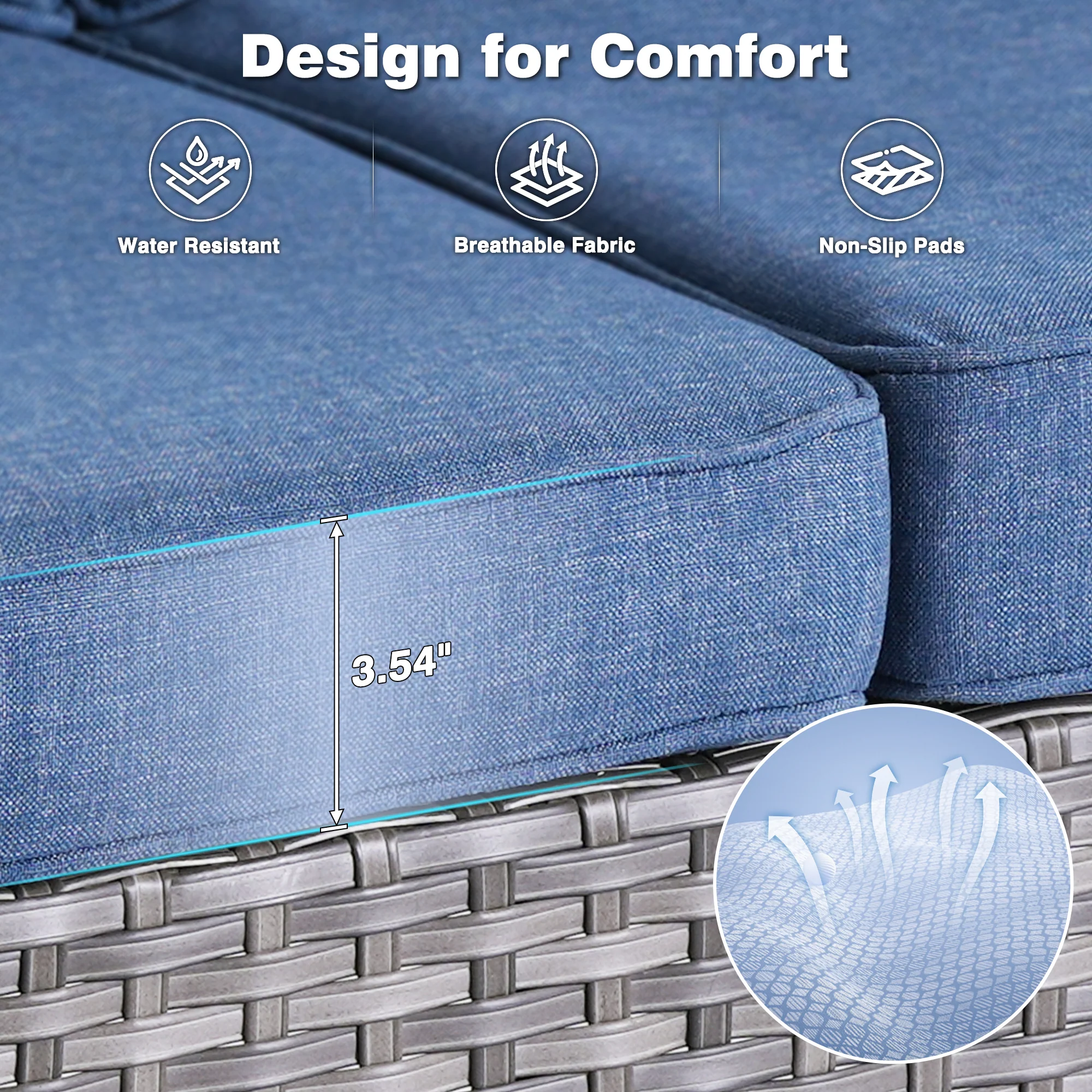 Ovios Patio Chairs 2-Piece Kenard Curved Handrest