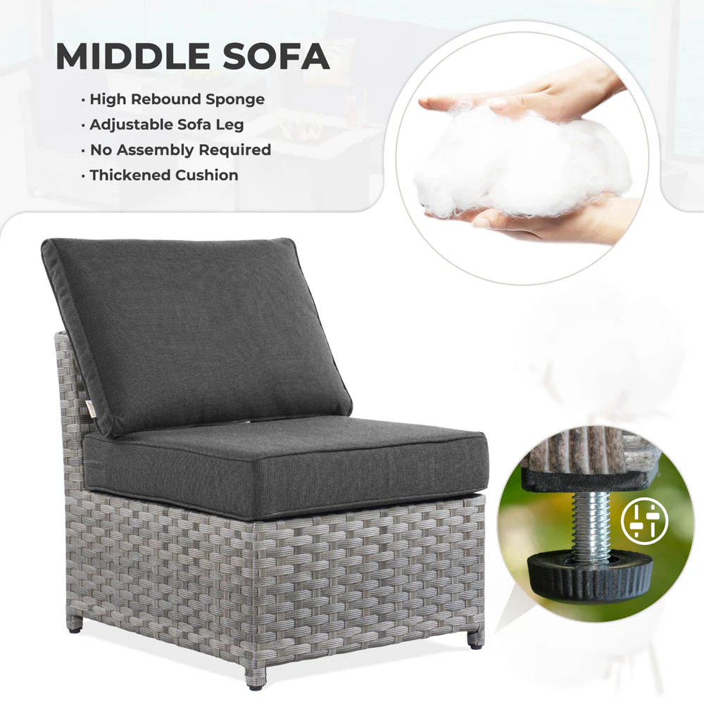 Ovios New Rimaru Series Patio Furniture Set  7-Piece include Swivel Chairs Set Partially Assembled