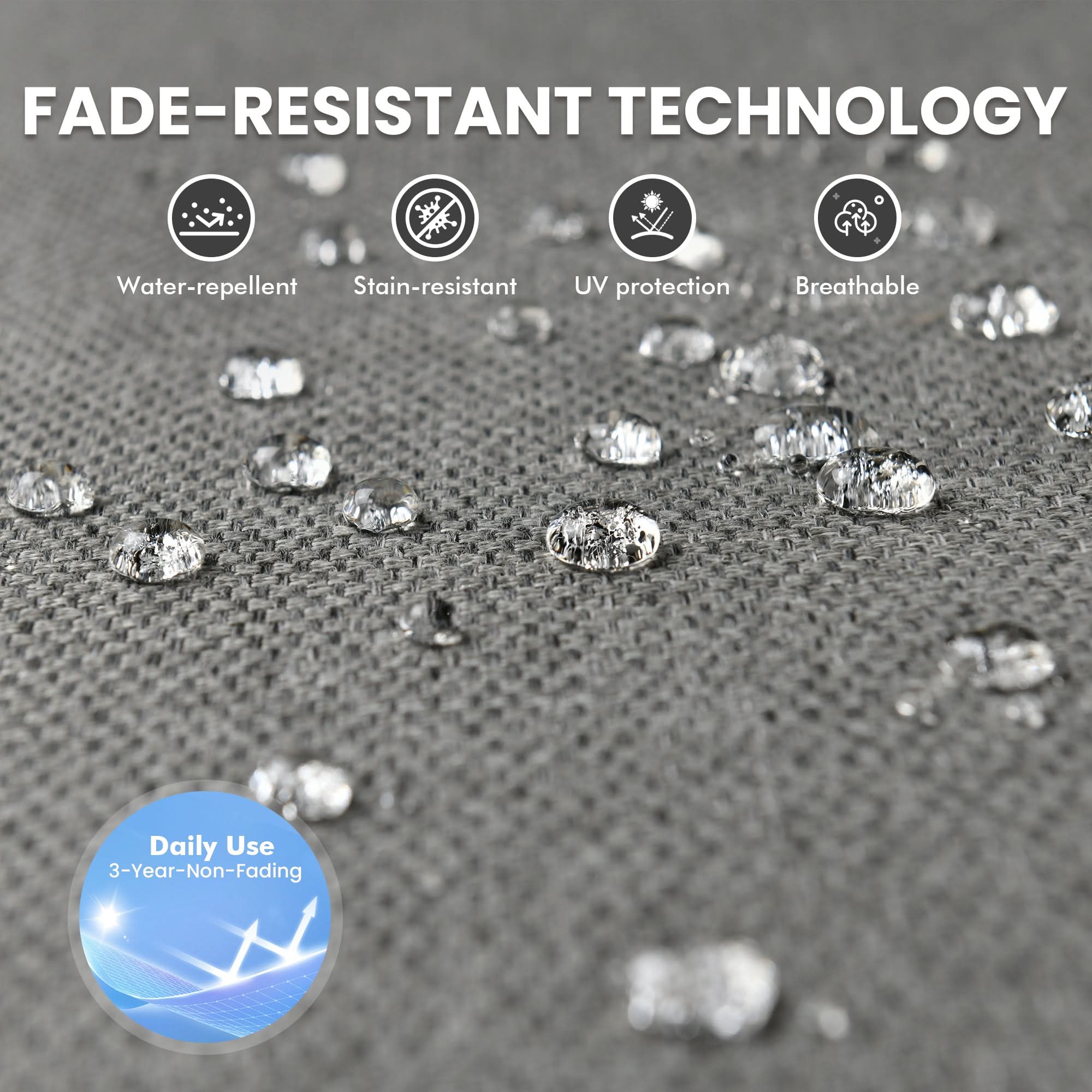 Ovios VNC Series Patio Swivel Chair 3-Piece Set