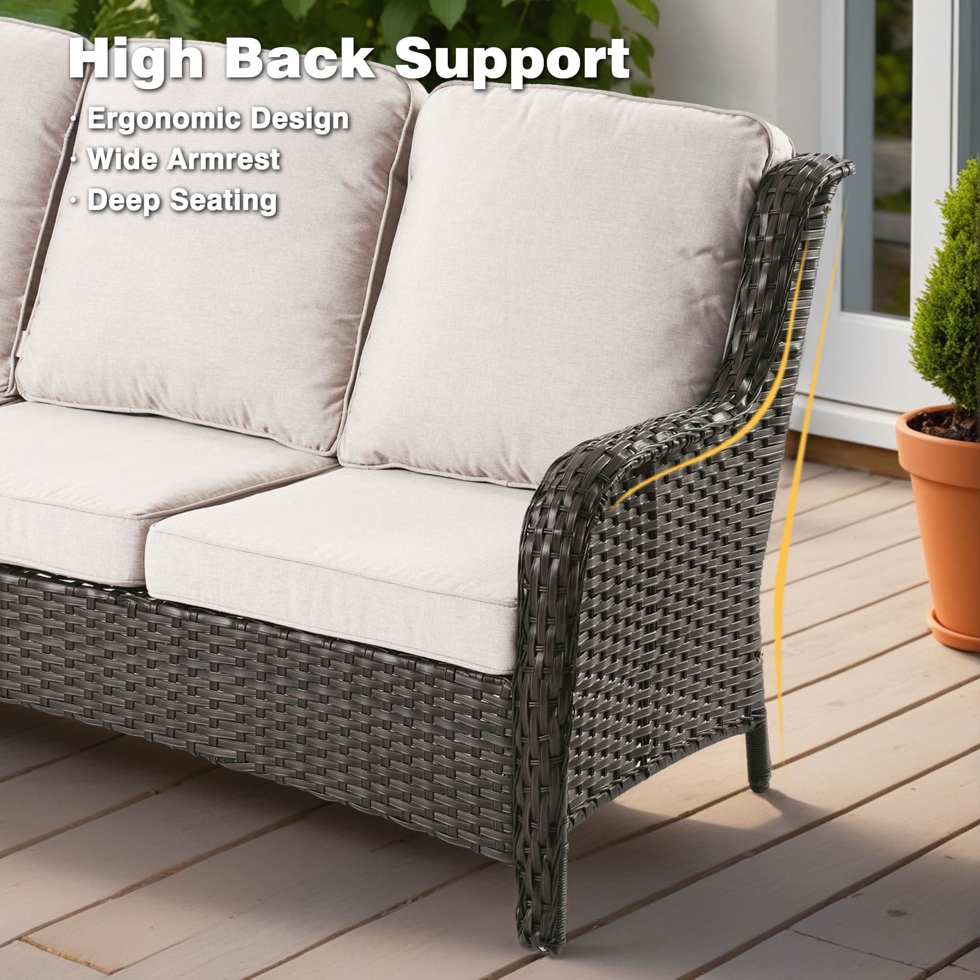 Ovios 6 Pieces Patio Furniture Set with 42