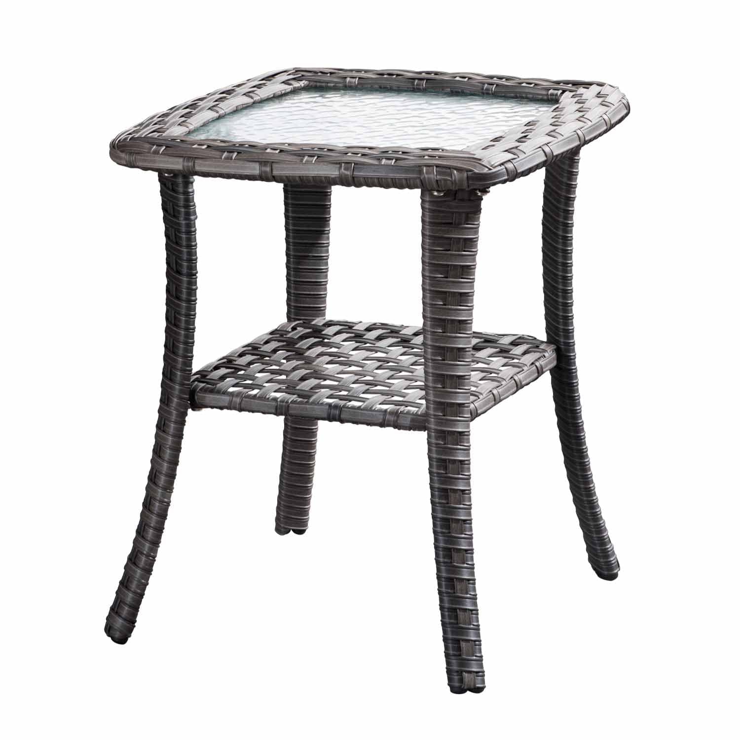 Ovios Balcony Side Table with Tempered Glass Top for GRS/NTC/HOP/NDS Series