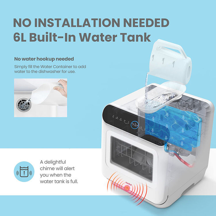 🔥 TikTok Mega Subsidy! COMFEE Mini Plus Dishwasher | Compact Table Top Dishwasher with 3 Place Settings, 7 Programmes, Touch Control, LED Display, Delay Start and Off-peak Wash Function🔥Hot Sale🔥