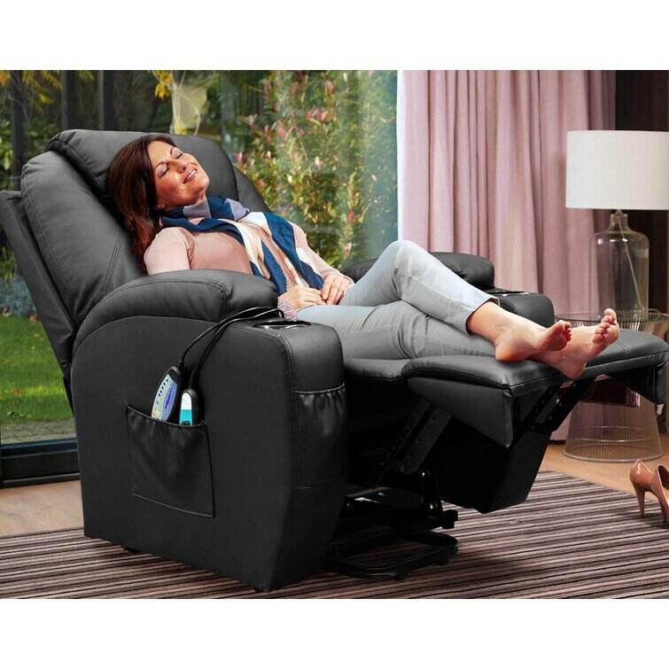 Faux Leather Power Lift Recliner Chair with Massage and Heating Function