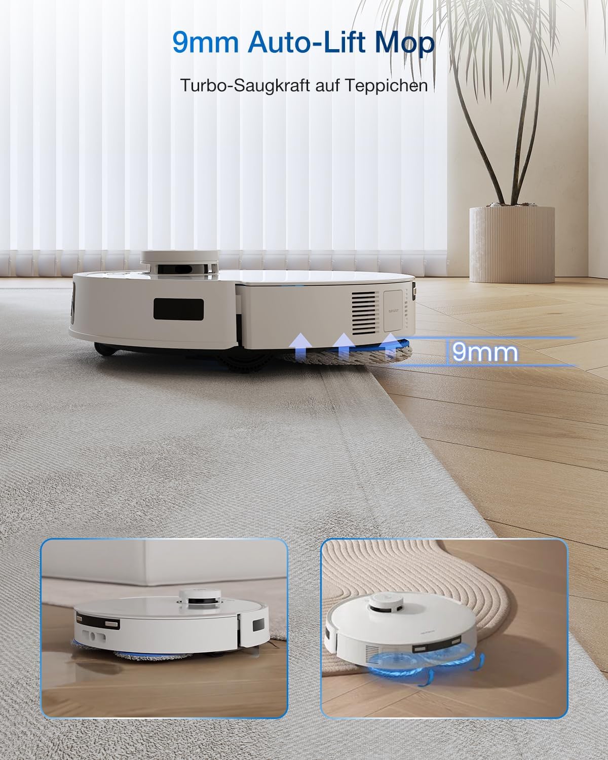 ECOVACS DEEBOT X11 PRO Omni Robot Vacuum Cleaner with Mop Function, 19500 Pa, OZMO Roller 2.0, ZeroTangle 3.0, TruEdge 3.0, Climbing Max 4 cm Height, Extending Mop, All-in-One Omni Station